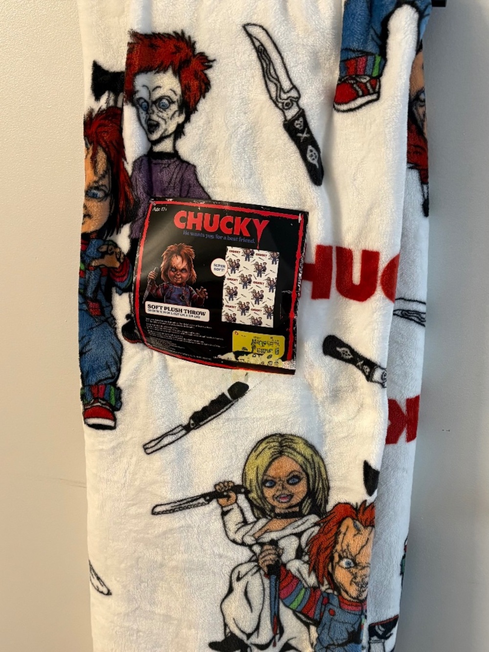 New chucky Halloween plush blanket throw